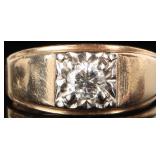 14K YELLOW GOLD NATURAL DIAMOND MEN'S RING