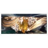YELLOW SAPPHIRE 14K YELLOW GOLD MENS RING