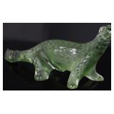 LALIQUE CRYSTAL GREEN KOMODO DRAGON LIZARD STATUE