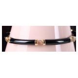 14K YELLOW GOLD LADIES BRACELET W/ ONYX STONES #2