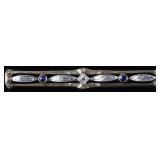 DIAMOND SAPPHIRE 14K BI-GOLD ART DECO PIN