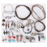 STERLING SILVER SOUTHWEST LADIES JEWELRY LOT (26)