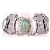 SW STYLE STERLING SILVER LADIES BRACELET W/ TURQ