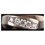 14K  CHANNEL SET MENS DIAMOND WEDDING BAND