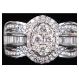 14K WHITE GOLD NATURAL DIAMOND LADIES RING