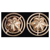 14K YELLOW GOLD LADIES FLORAL STUD EARRINGS