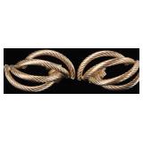 14K YELLOW GOLD QUAD TWISTED COIL LADIES EARRINGS