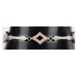 18K WHITE GOLD DIAMOND GEOMETRIC LINK BRACELET