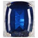 10K WHITE GOLD LONDON BLUE TOPAZ LADIES RING