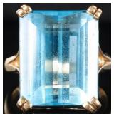 14K YELLOW GOLD TOPAZ STATEMENT LADIES RING
