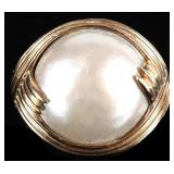 14K YELLOW GOLD LADIES RING W/ 16MM TAHITIAN PEARL