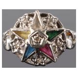 10K WHITE GOLD RING ORDER OF EASTERN STAR DIAMONDS