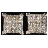 14K WHITE GOLD INVISIBLE SET DIAMOND STUD EARRINGS