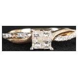 14K YELLOW GOLD NATURAL DIAMOND LADIES RING