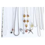 STERLING SILVER LADIES NECKLACES LOT - ASSORTED