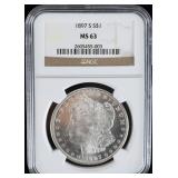 1897 S NGC MS-63 MORGAN SILVER DOLLAR PF LIKE BG