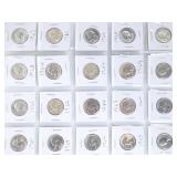 90% SILVER 1960-1964 WASHINGTON QUARTERS - (20)