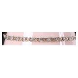 14K LADIES DIAMOND HUGS & KISSES TENNIS BRACELET