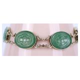 14K YELLOW GOLD JADE LADIES BRACELET