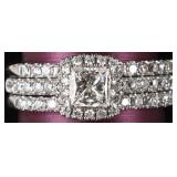 14K WHITE GOLD RING 3-SET VS1 G LAB DIAMOND GCAL