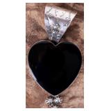 DAN DODSON STERLING BLACK ONYX HEART PENDANT