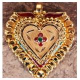 DECADENT 22K YELLOW GOLD LADIES HEART PENDANT