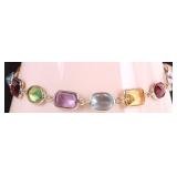 14K MULTI GEMSTONE LADIES TENNIS  BRACELET