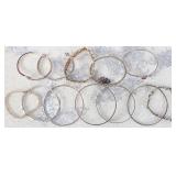 STERLING SILVER BRACELETS - LOT OF 12