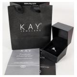 14K WHITE GOLD NATURAL DIAMOND LADIES RING IN BOX