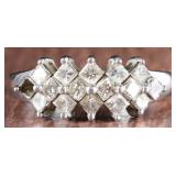 SHINY 950 PLATINUM LADIES RING W/ SQUARE DIAMONDS