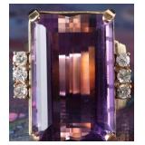 50CT SPINEL 14K YELLOW GOLD LADIES RING W/ DIAMOND