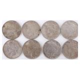 ASSORTED 90% SILVER LIBERTY PEACE DOLLARS - (8)
