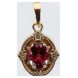 14K YELLOW GOLD LADIES PENDANT W/ TOURMALINE
