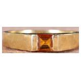 18K YELLOW GOLD LADIES RING W/ CITRINE GEMSTONE