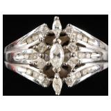 14K WHITE GOLD BEAUTIFUL SAPPHIRE LADIES RING