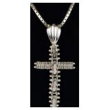 14K YELLOW GOLD NECKLACE W/ ARTICULATED CROSS PEND