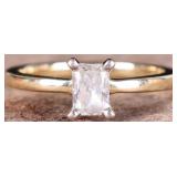 14K YELLOW GOLD NATURAL RADIANT DIAMOND RING