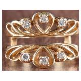 14K YELLOW GOLD LADIES ENGAGEMENT RING W/ DIAMONDS