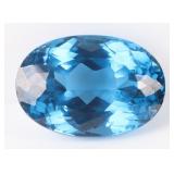 25.85CT OVAL BLUE TOPAZ LOOSE GEMSTONE