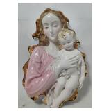 Statue of Virgin Mary & Child Italy Ceramic 1950s