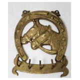 Solid Brass Key Holder Horseshoe Horse Lot A