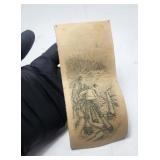 Old Engraved "les Draveurs" on Horse Leather