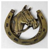 Solid Brass Horse Head Horseshoe Doorknocker A