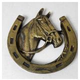 Solid Brass Horse Head Horseshoe Doorknocker A