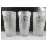 Coor's Light Silver Bullet Beer Glass (3x) Lot