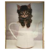 Cat in a Kettle Print Vintage