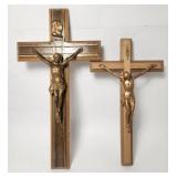 Wooden Metal Wall Cross Crucifix Lot