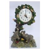 Elephant Table Clock Battery Figurine