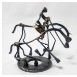 Cowboy Riding Horse Nail Art Sculpture