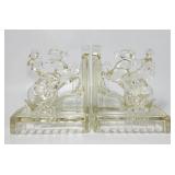 Glass Bookends Lady Godiva 1940s